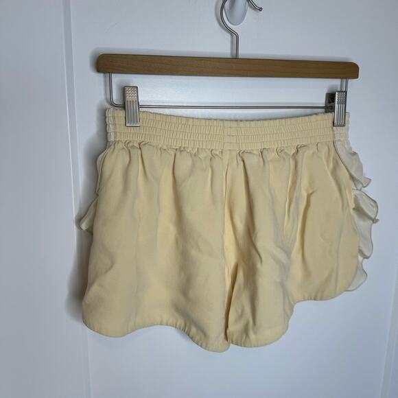 Stella McCartney Ruffle Trim High Rise Shorts Lemon Cream Size - Picture 5 of 7
